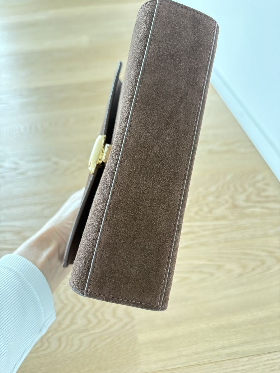 Borse da donna: Savette simmetry pochette in brown suede – Nuovo (secondo la descrizione) da St. Gallen venduto da ott_f827 3