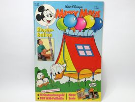 1990 Micky Maus mit Beilagen, Ballon und Sammelkarten