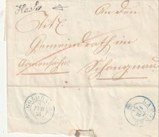 Stabstempel Hasle auf Faltbrief 1854