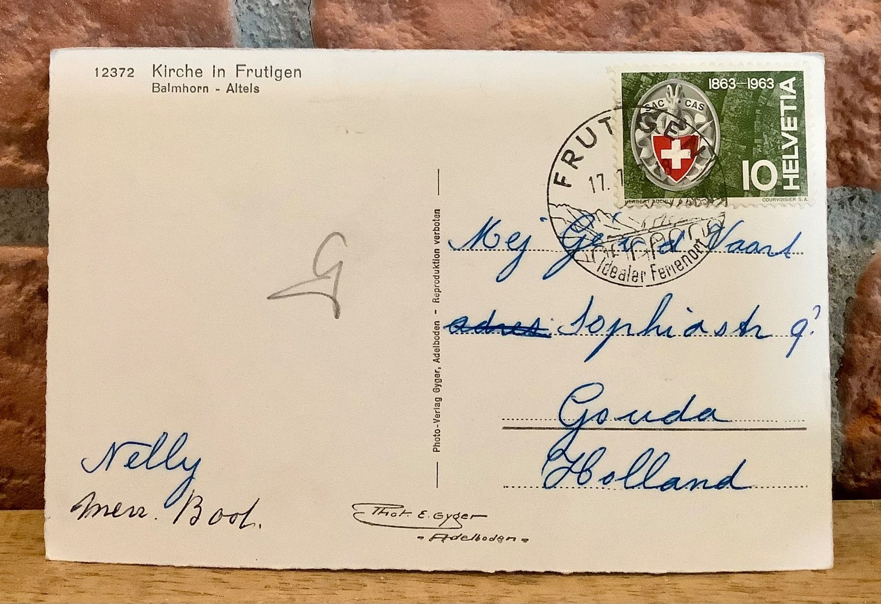 Cartoline postali: 1963 - KIRCHE IN FRUTIGEN - Berner Oberland – Usato da Root venduto da ENGLAND-TREASURES 2