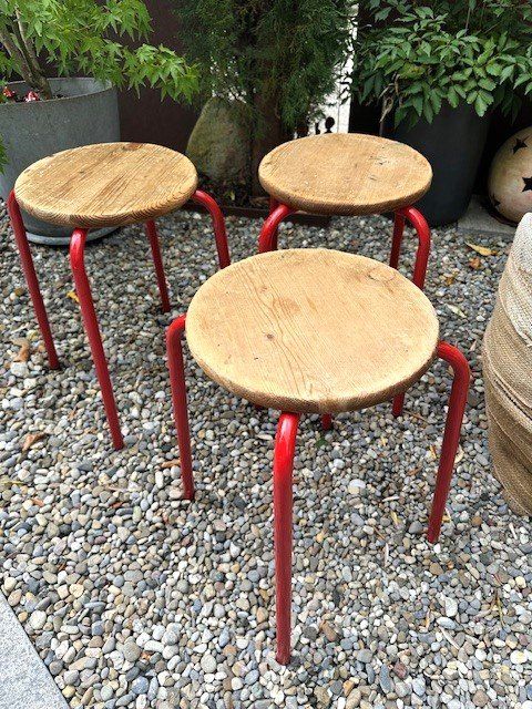 Tabourets: +  HoLz / MeTaLLhoCKeR  + – D'occasion à Winkel par zeho