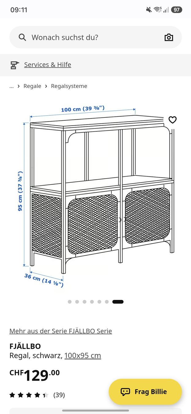 Ikea Scaffali: IKEA Fjällbo Regal schwarz – Usato da Dietikon venduto da cel_vm8p 1