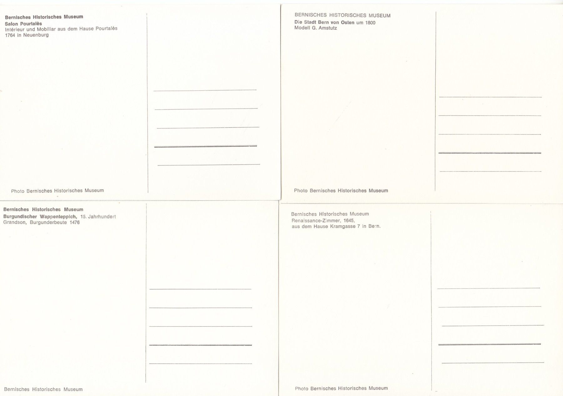 Cartoline postali: Bern Historisches Museum ca. 1970, 7 Karten – Usato da Bürglen TG venduto da StampGraf 2