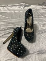 High Heels Plateau Pumps mit Perlen Gr 35 Neu