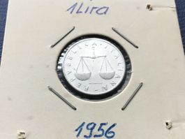 Italia, 1 Lira  1956 sehr selten Jahrgang
