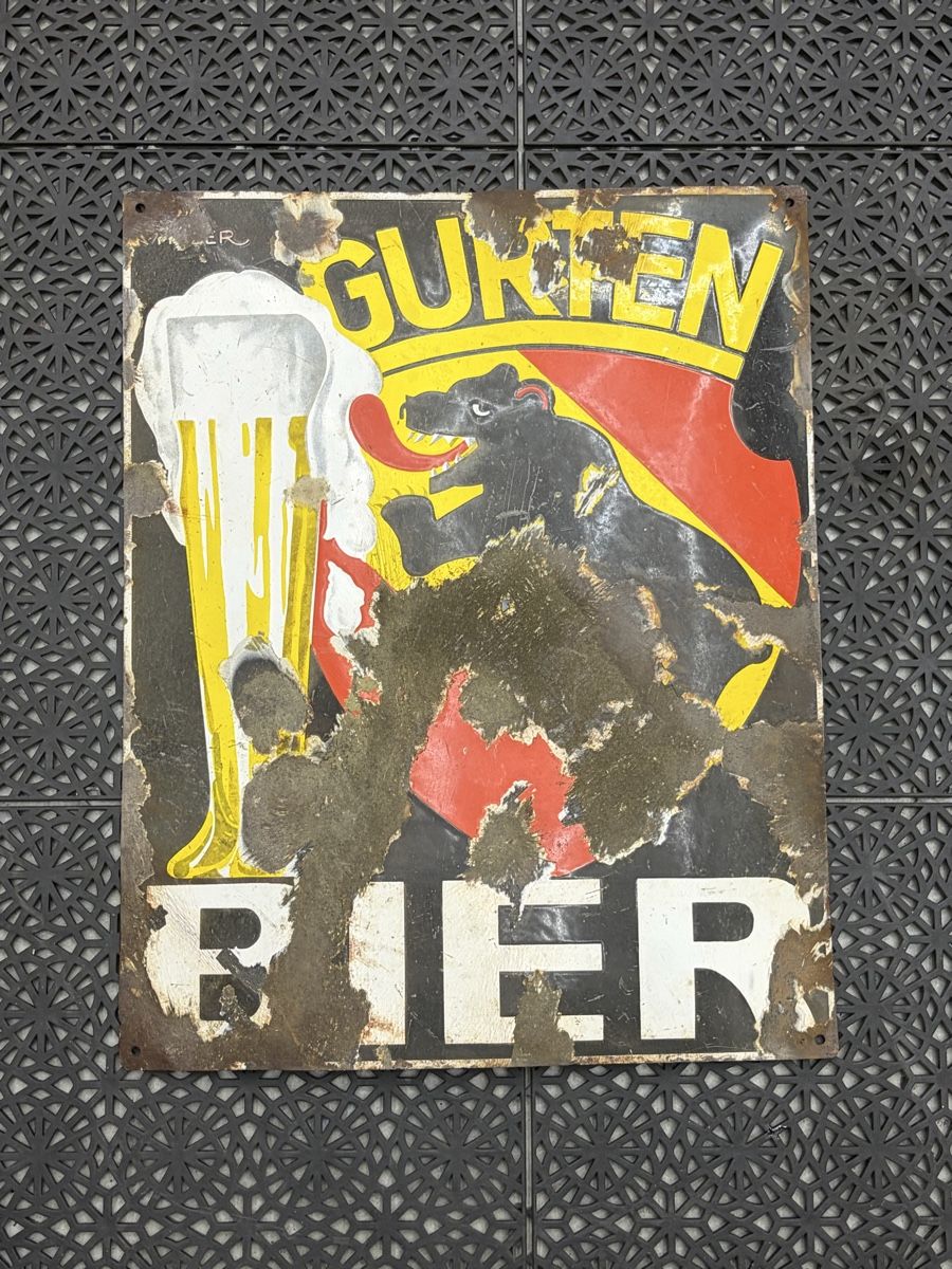 Gurten Bier Schilder: Gurten Bier Emailtafel – Gebraucht aus Gampel von Gavoldi