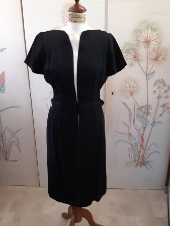 Echt Vintage, 50s Leinenkleid in schwarz/weiss, und Gürtel
