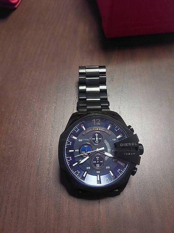 Diesel Herrenuhr Chronograph Edelstahl schwarz gross 2