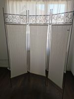 3-teiliger Raumteiler/Trennwand/Paravent weiss creme Shabby