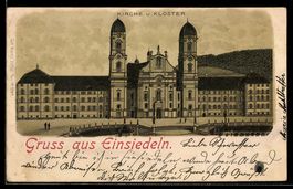 Litho Einsiedeln, Kirche und Kloster