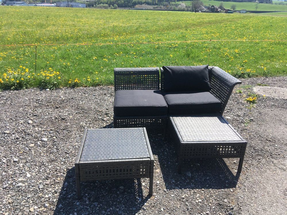Rattan Möbel Sitzecke Ikea + Sitzauflage