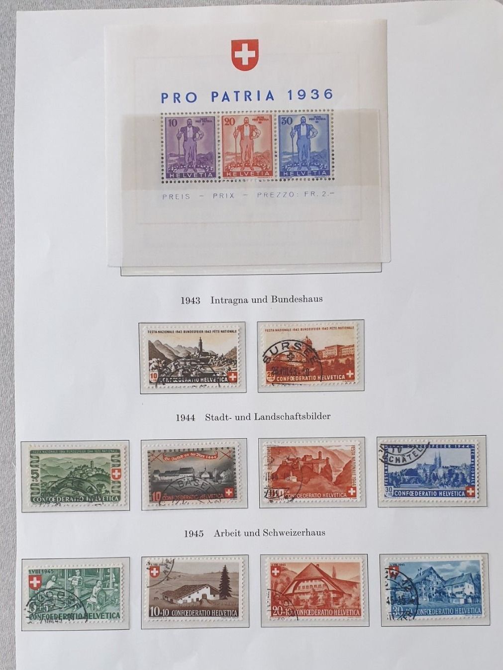 Alle Briefmarken: (481) Pro Patria Sammlung 1938 - 1964 – Gebraucht aus Schwarzhäusern von Inot3 2