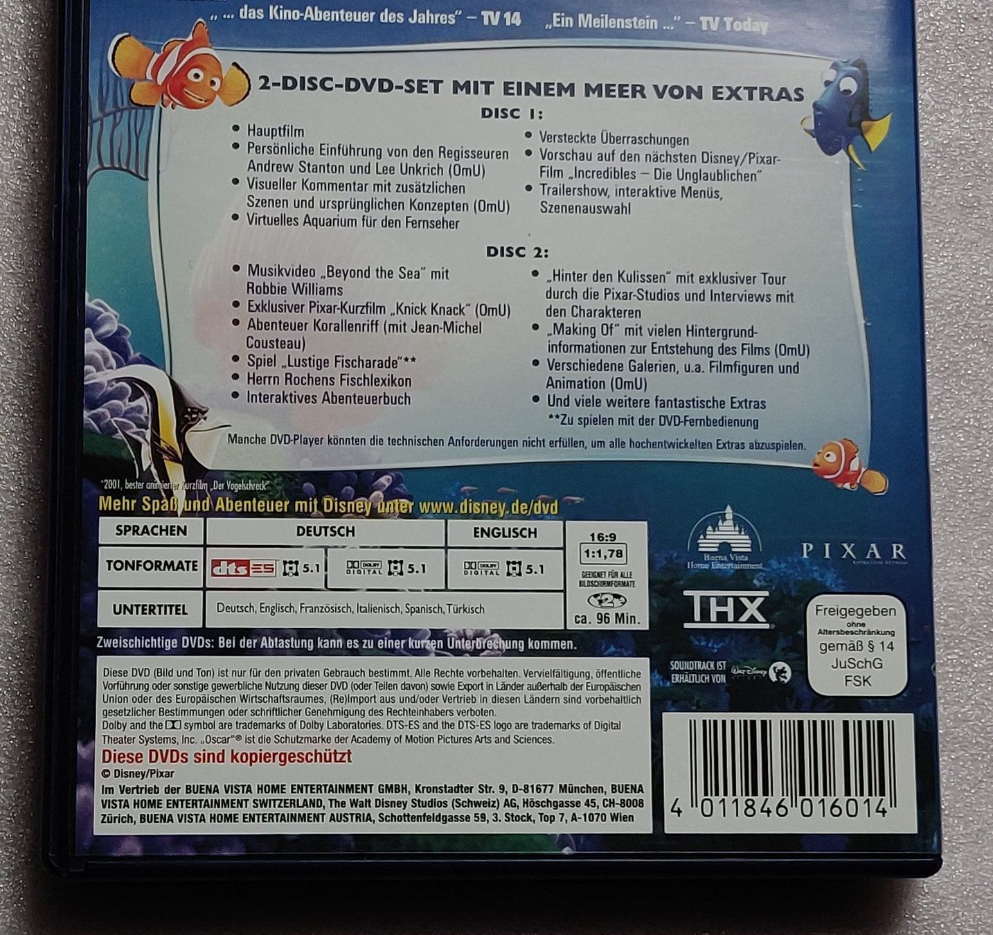 Tutti i DVDs: Findet Nemo / 2 DVD – Usato da Zollikofen venduto da Blackie 3