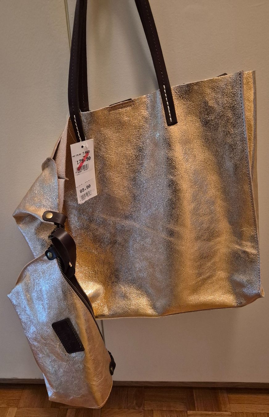 Taschen für Damen: Sac en cuir, doré, neuf – Neu und originalverpackt aus Neuchâtel von simbajoyce123 1