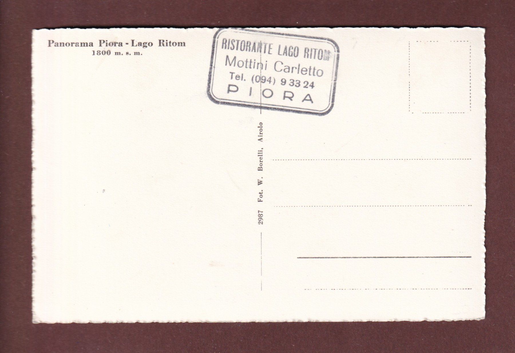 Cartoline postali: Panorama PIORA - Lago Ritom – Usato da Pully venduto da nicecards-shop 1