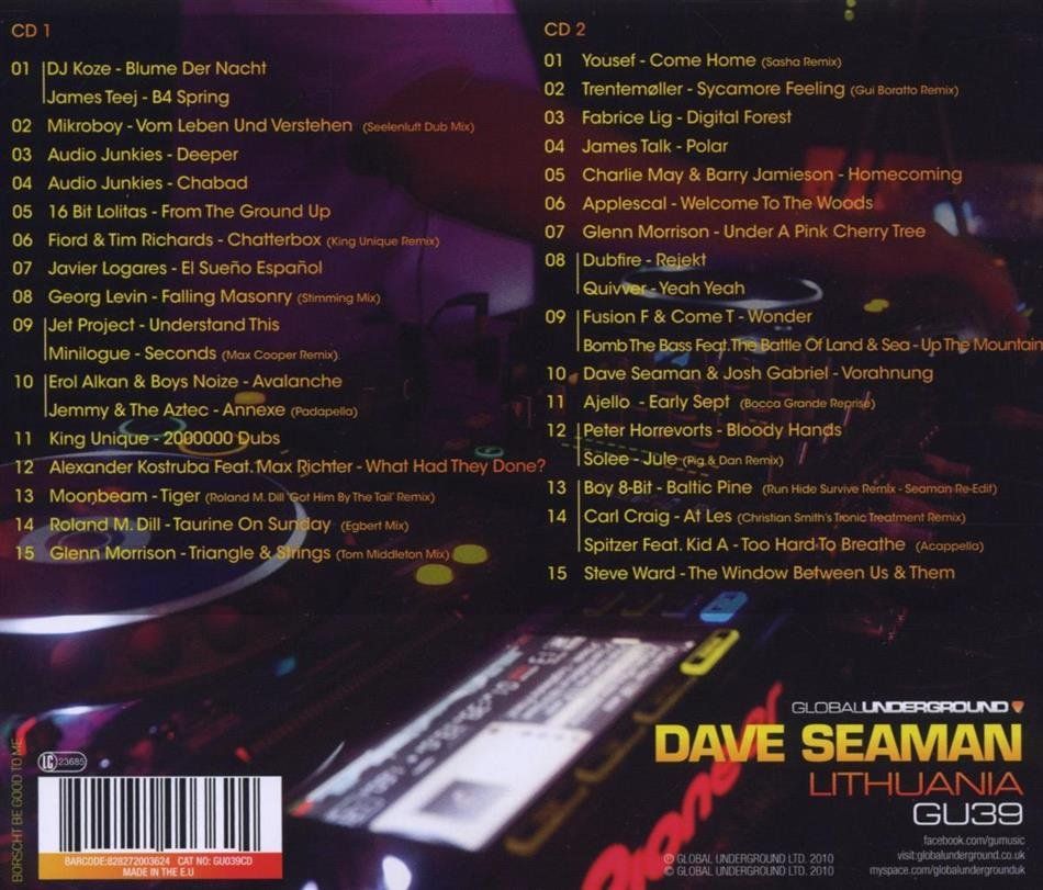 CD: Global Underground 39 - Dave Seaman – Lithuania – Usato da Baden venduto da pchai_dietikon 1