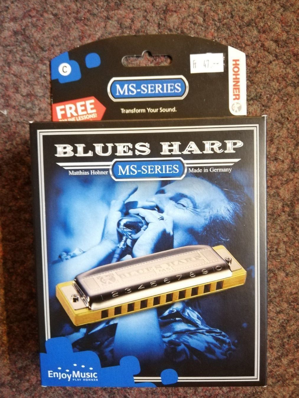 Hohner Musikinstrumente: Mundharmonika Hohner /  Bluesharp – Neu und originalverpackt aus Davos-Platz von musikhauskollegger