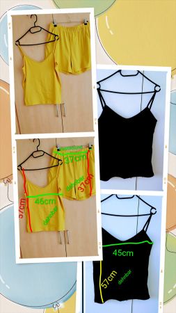3 Teiliges Strandset (2Träger Top mit 1 Shorts gelb gr L
