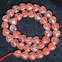 AKTION: 1 Strang natürliche Cherry Quarz Herz Perlen 10x10mm