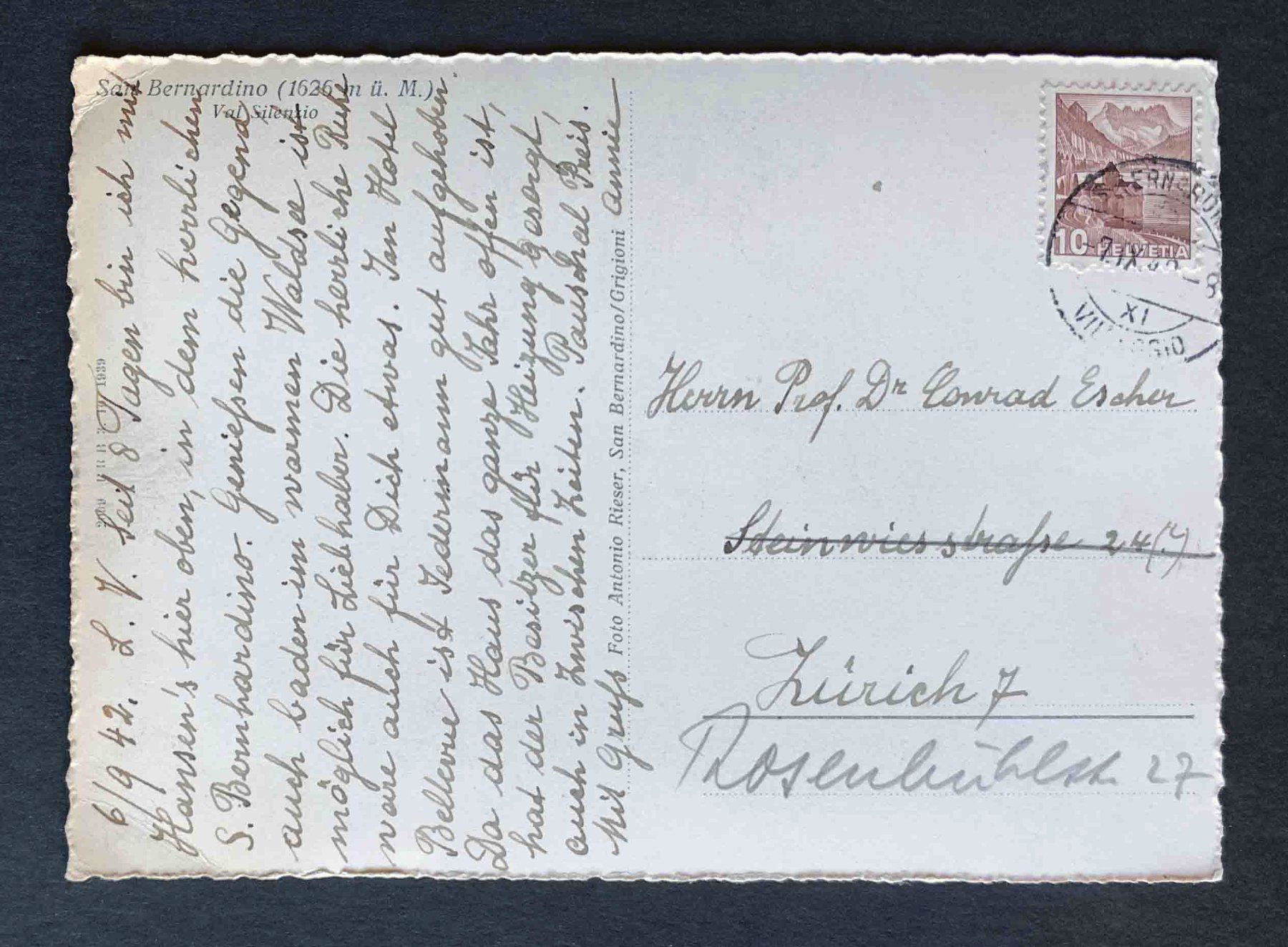 Cartoline postali: AK San Bernardini Val Silenzio – Usato da Goldau venduto da artelier1 1