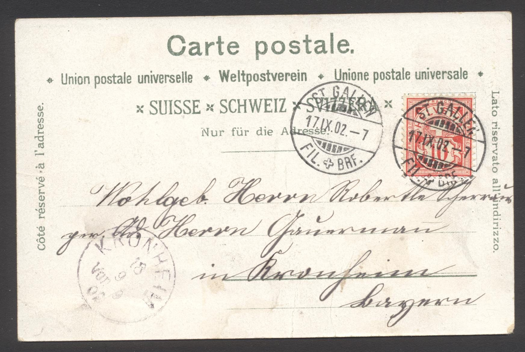 Cartoline postali: PK Maestrani nach Kronheim – Usato da Siebnen venduto da Fstaehli 1