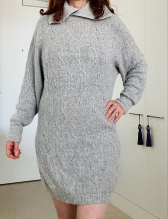 Strickkleid Gr M mit Seide, vintage