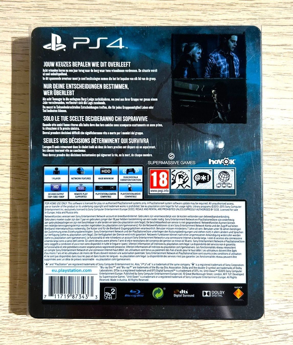 Sony Giochi: Until Dawn Steelbook PS4 – Usato da St. Gallen venduto da Alpine.Arcade 1