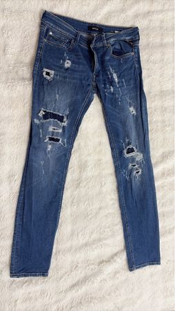 Replay Jeans blau mit Rissen neuwertiger Zustand