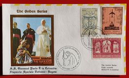 VATIKAN FLUGPOST FLUG PAPST ROM BOGOTA KOLUMBIEN 1986