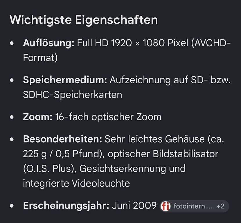 Camcorder: Panasonic HDC-SD10 – Gebraucht aus Uerikon von Mltos 3