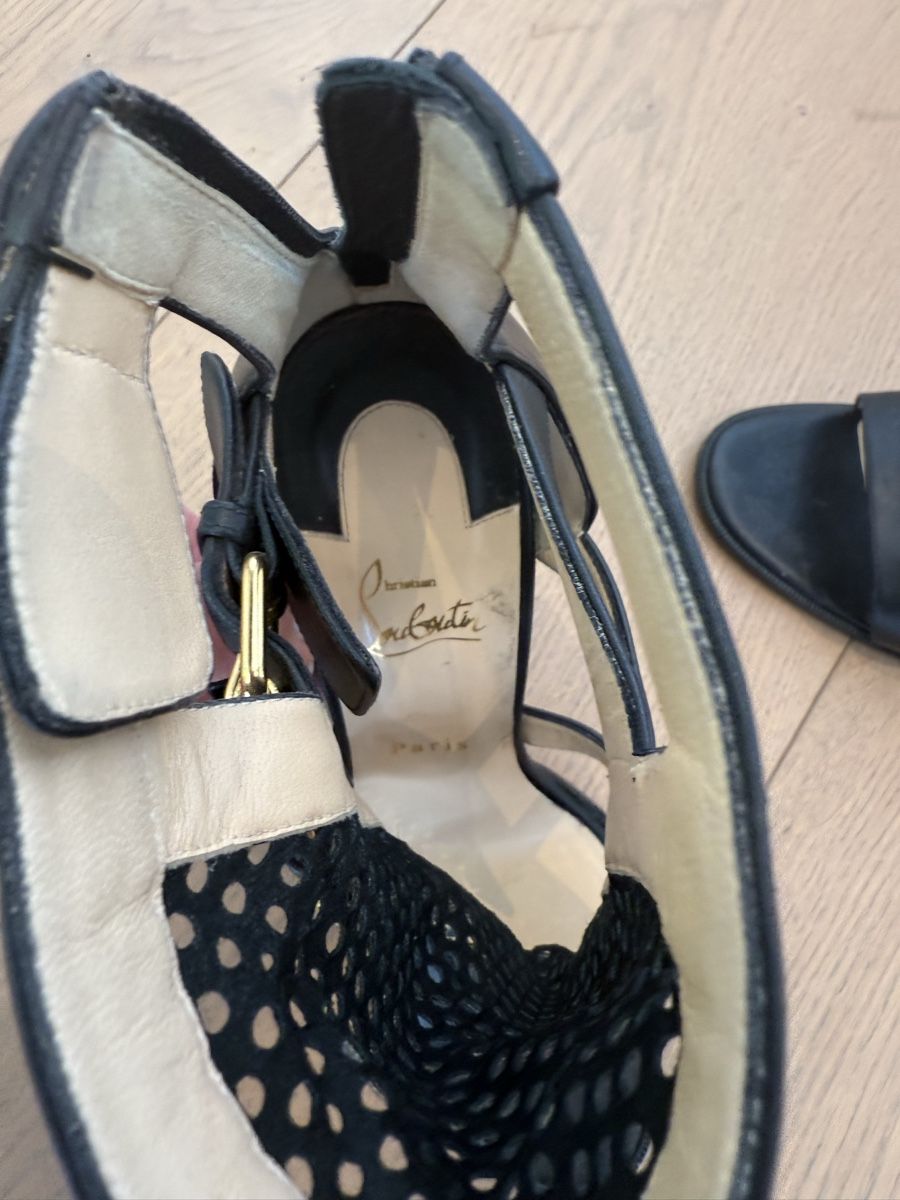 Christian Louboutin Damenschuhe: Louboutin Sandalen, Gladiator41 Gold Absatz – Gebraucht aus Meilen von Dievondort 5