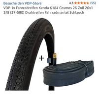 2 Fahrradmäntel und 1 Fahrradschlauch 26 Zoll 