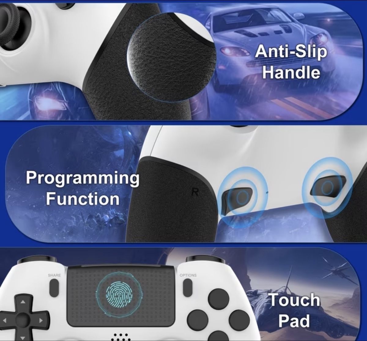 Controller: Wireless Controller für PS4 / PS4 Pro / PS4 Slim – Hall Effe – Nuovo (secondo la descrizione) da Allschwil venduto da leo_8q8x 3