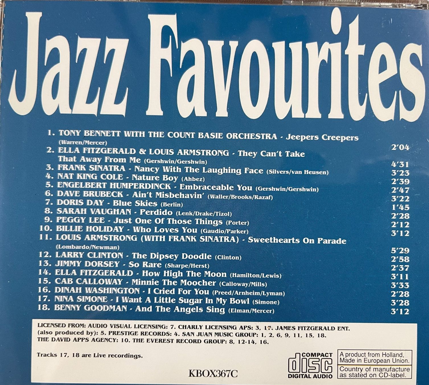 CD: Jazz Favourites - 3 CD - Box – Usato da Oftringen venduto da Vucki 2