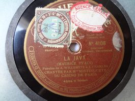 Disque 78 tours Pathé saphir 30cm Mistinguett La Java 4108