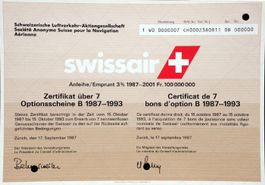 Swissair Schweiz. Luftverkehr-AG, Zürich - 1987 (7er)