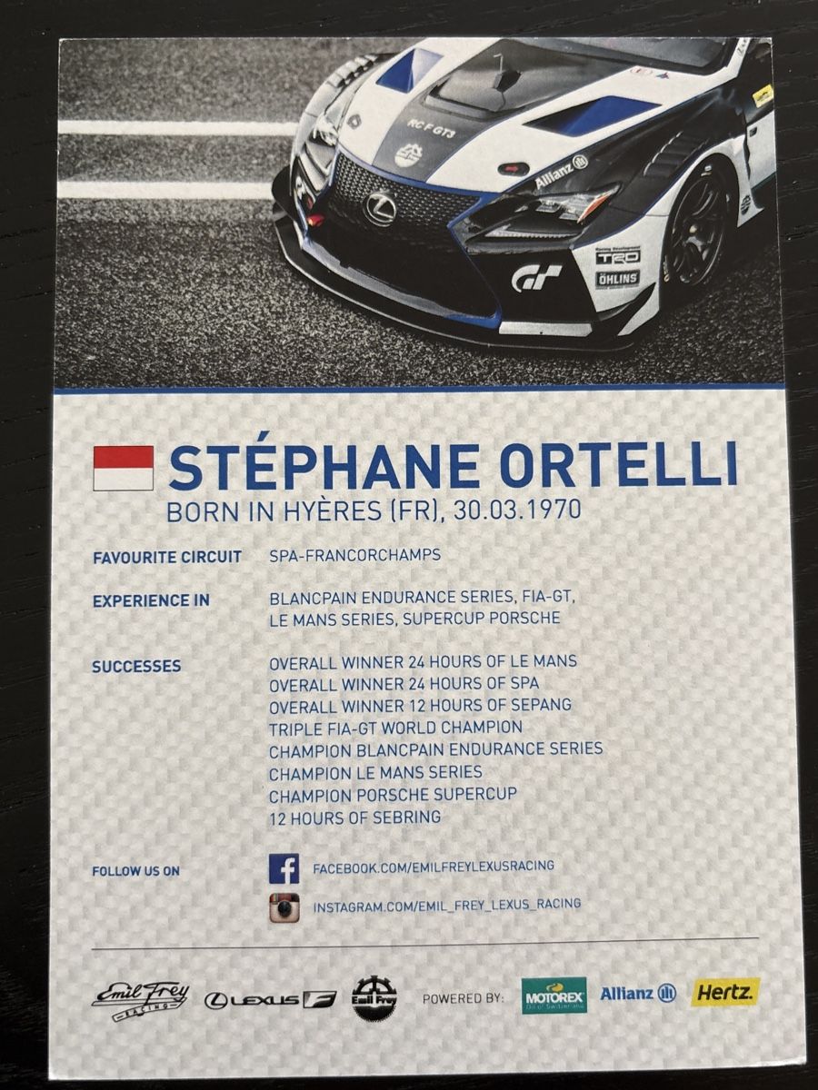 Autografi: Signierte Autogrammkarte Stéphane Ortelli – Usato da Uetendorf venduto da hoisle 1