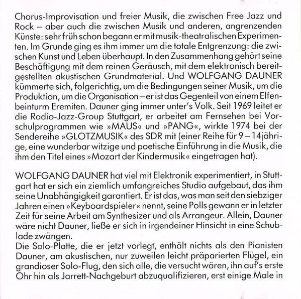 CD: Wolfgang Dauner [MOOD] include "Don't Change Me" – Usato da Unterbäch venduto da boolic 3