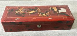 Asiatika antike japanische lackierte Holzschatulle No.2