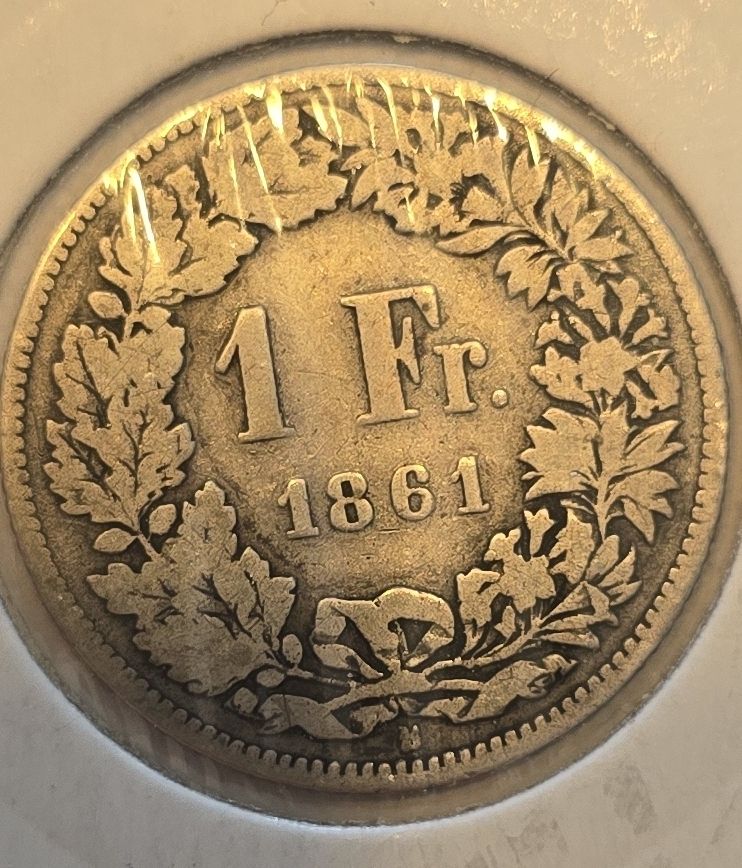 Toutes les monnaies: 1 Franc Suisse 1861 Argent – D'occasion à Fribourg par yan_z5fr 2