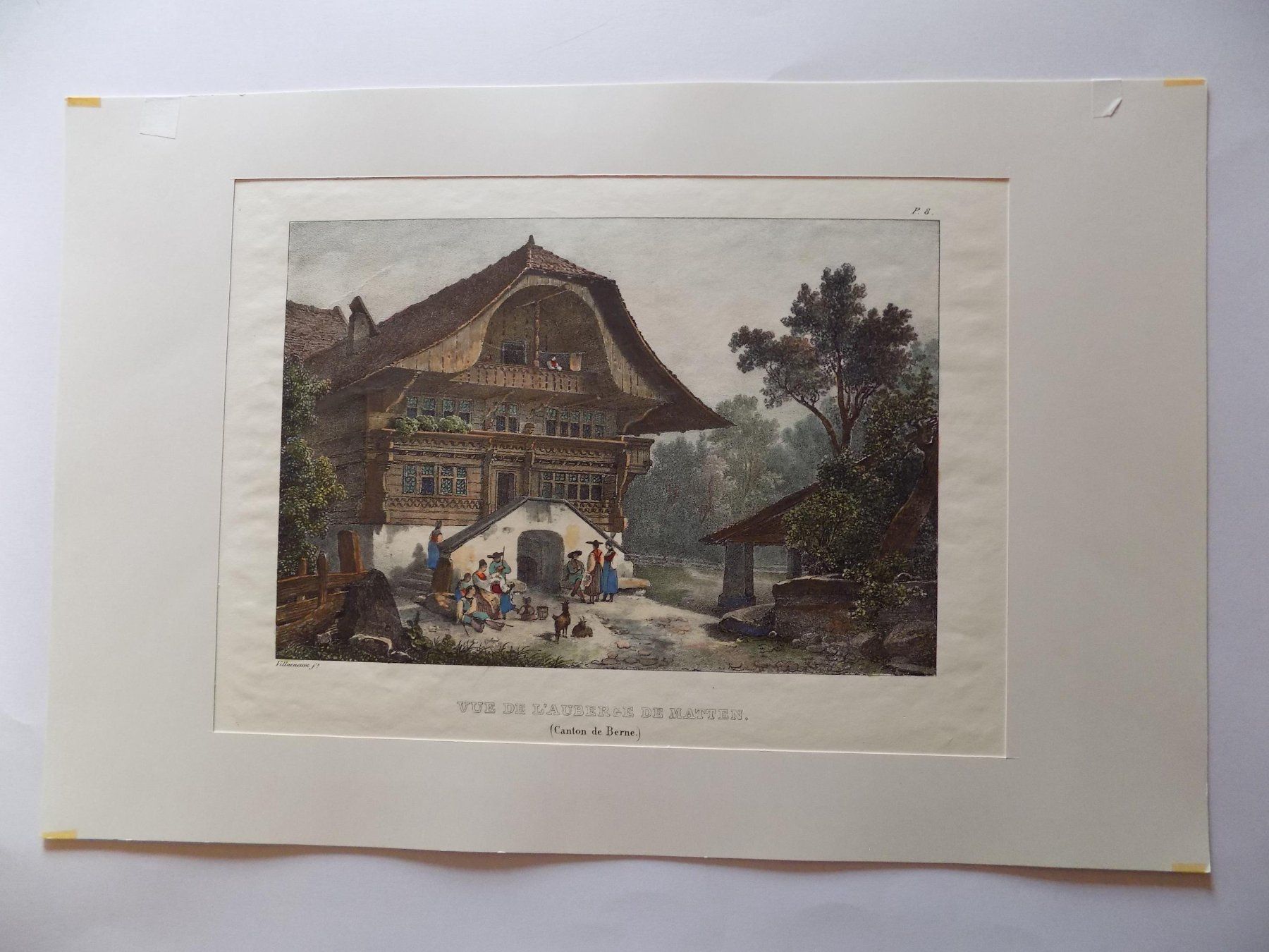 Gravures: Matten bei Interlaken koloriert – D'occasion à Risch par Antikfee