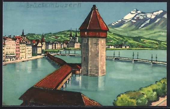 Cartes postales: Luzern, Kapellbrücke und Rigi – D'occasion à Berlin par bartko-reher
