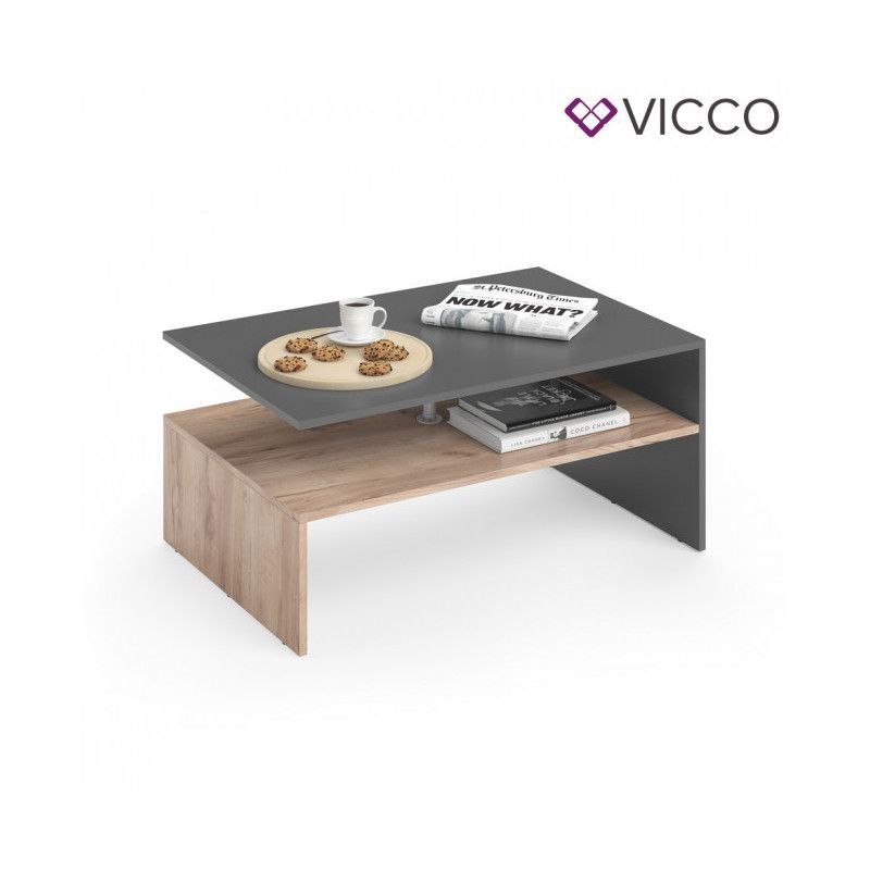 Tavoli: Couchtisch Beistelltisch - Anthrazit/Sandeiche - Sofatisch – Nuovo e nell'imballaggio originale da Wallenwil venduto da toesstal-vertrieb 4