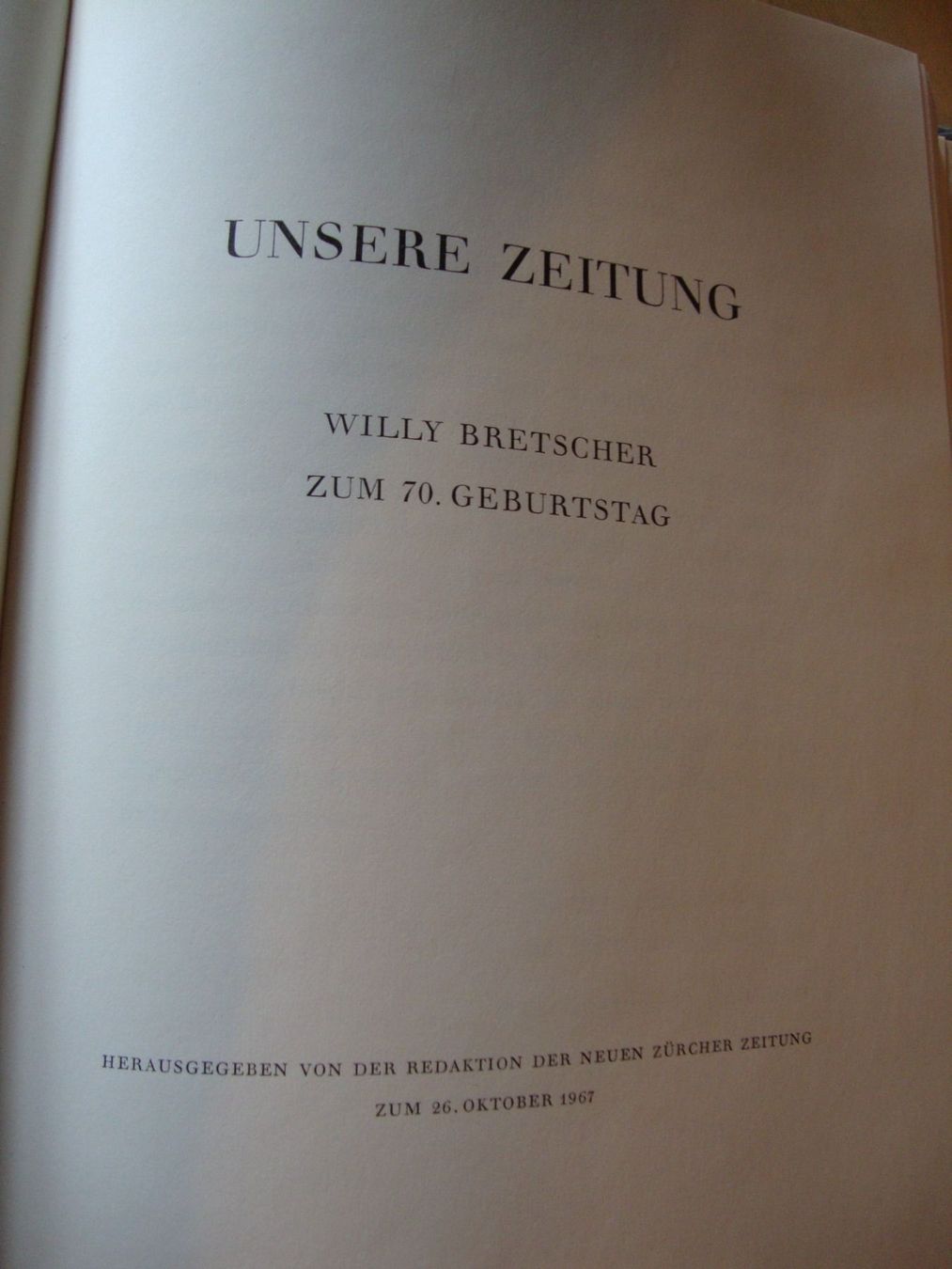 Bücher: Willy Bretscher zum 70. Geburtstag – Gebraucht aus Zürich von ch3906 1