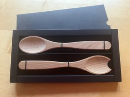 Holz Salatbesteck Set, neu, ungebraucht im Etui