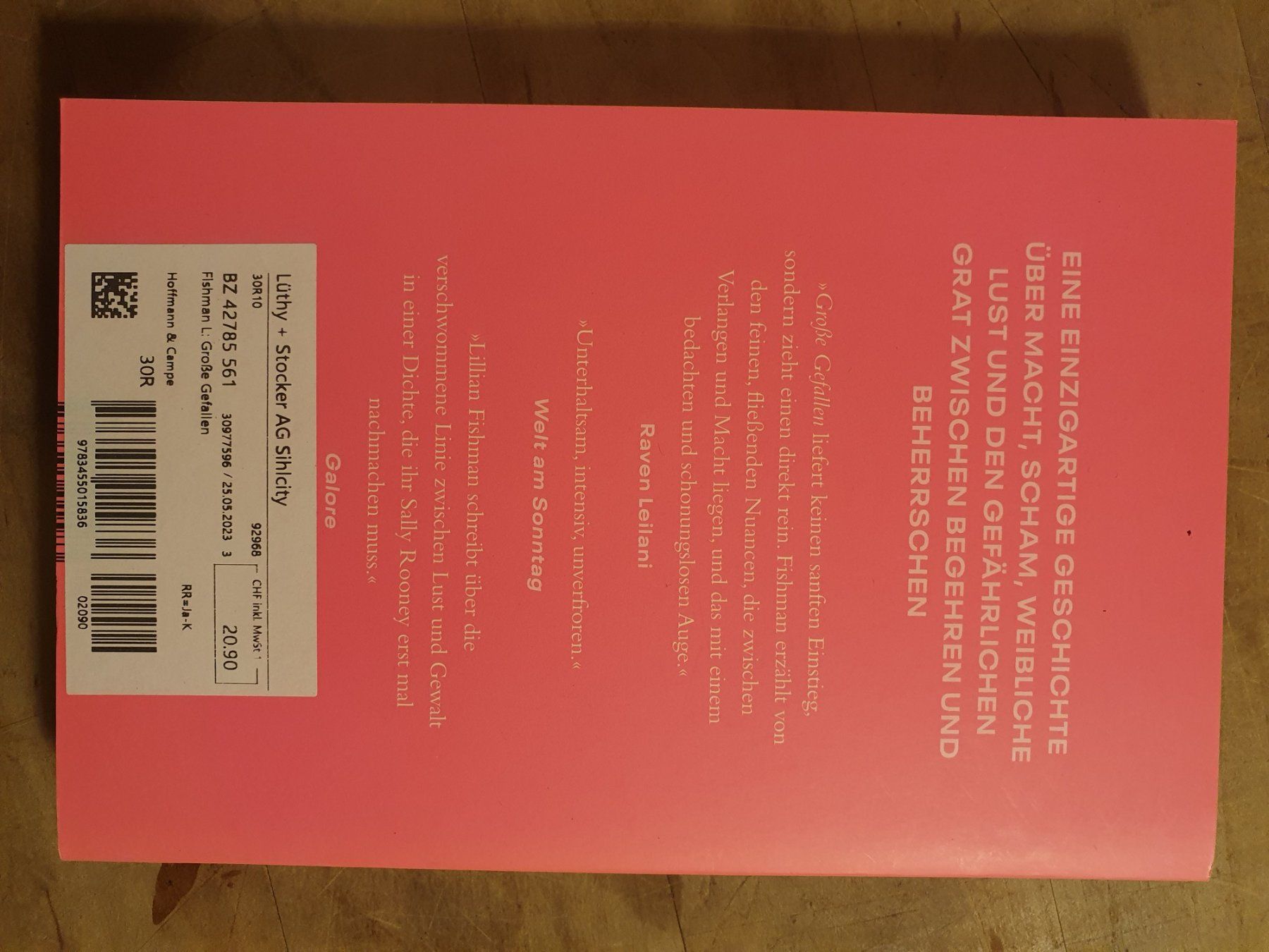 Libri: Grosse Gefallen Lilian Fishman Atlantik – Usato da Zürich venduto da loosebone 1