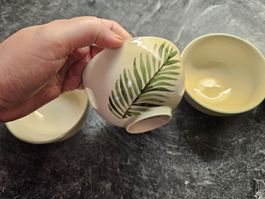 Bloomingville Schalen, 4 Stk, "Jade" mit Palmenblattmotiv