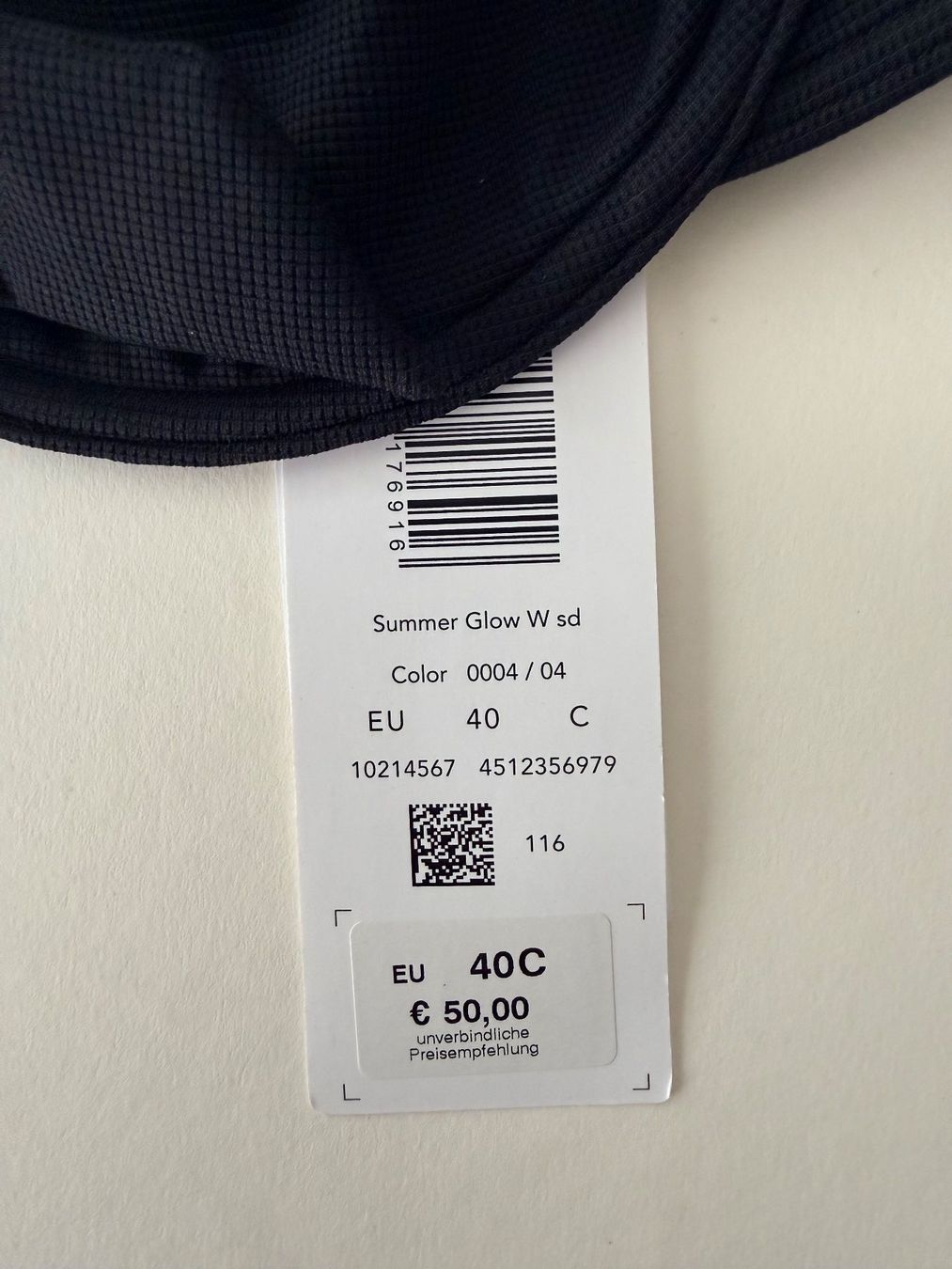 Triumph Costumi da bagno & Bikini: TRIUMPH, Bikini-Top SUMMER GLOW, Grösse 40C, Farbe Schwarz – Nuovo e nell'imballaggio originale da Rudolfstetten venduto da gst_g7xl 1