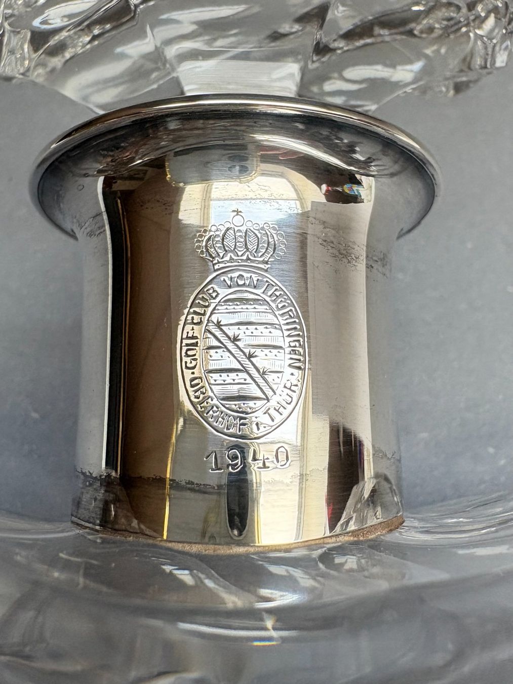 Caraffe: Kristall Karaffe Silbermontur 1940 Silber 800 – Usato da Zürich venduto da timeless.tones 4