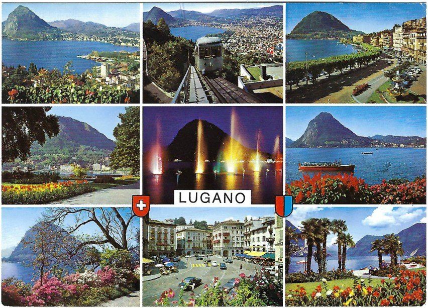 Cartoline postali: AK Lugano, verschiedene Ansichten, 1988 – Usato da Rheinfelden venduto da wil_m7gh